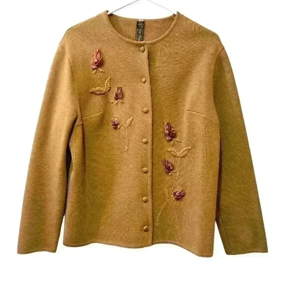 Vintage Women Knitted Blouse and Skirt 100% Wool Custom-Made in Vienna Sz44Eu - Picture 4 of 14